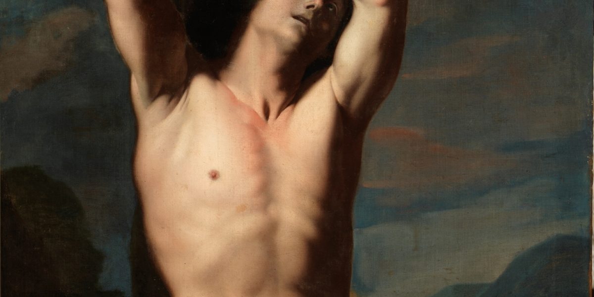San Sebastián, Anónimo, siglo XVII, óleo sobre lienzo, 120 x 55 cm, Museo Nacional del Prado.